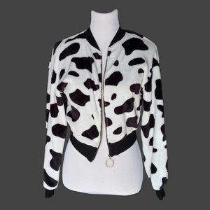 Velour Cow Bomber Jacket